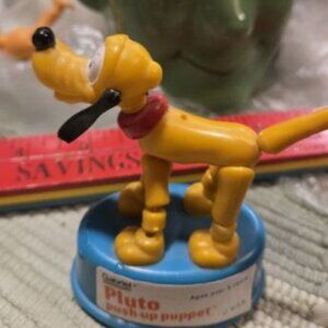 VINTAGE Walt Disney Pluto Gabriel Push Up Puppet Toy 1977